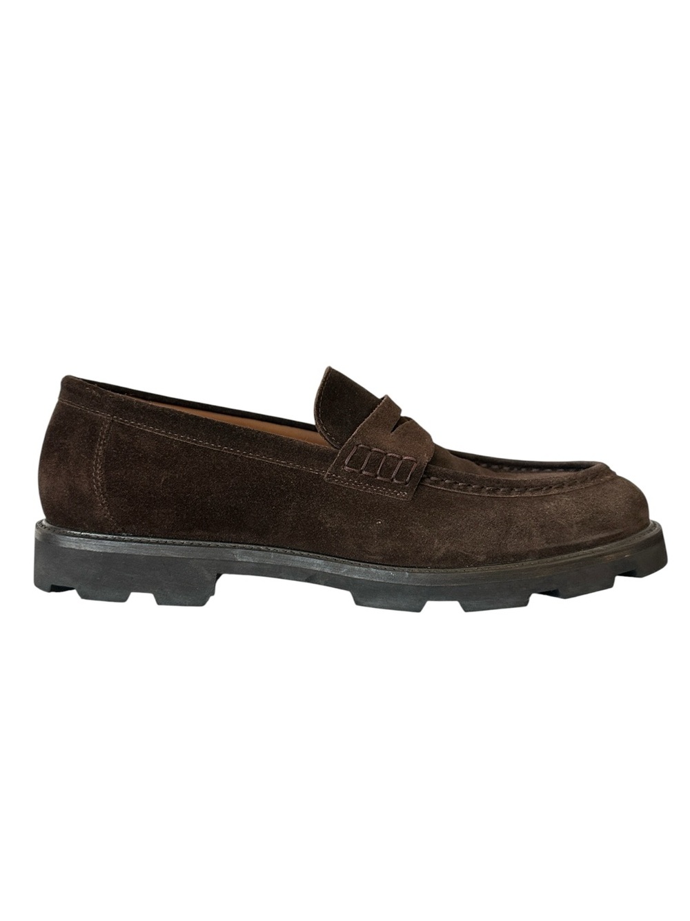 Velasca Milano Mens Bauscia Brown Suede Penny Loafer Vibram Lug Sole EU 45 US 12